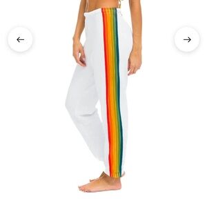 Aviator Nation sweatpants 6 stripe white